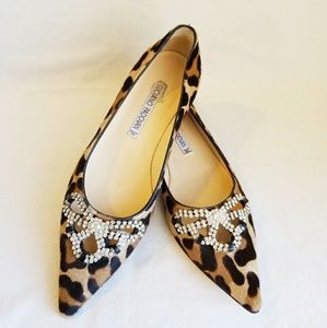 Luciano Padovan Pointed Leopard Flats